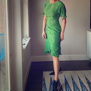 Faithful The Brand Emilia Green Floral Midi Dress